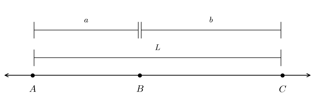 Suma de segmentos: AC = AB + BC